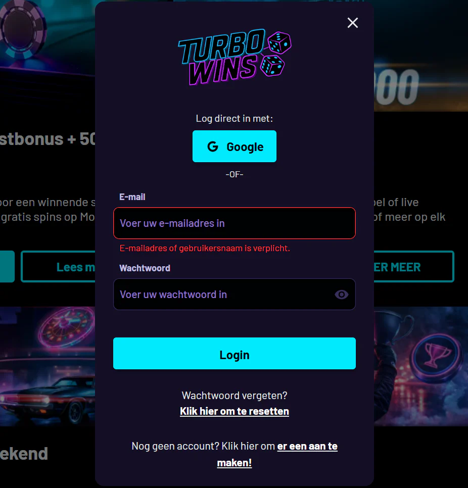 Hoe ik me registreerde bij TurboWins