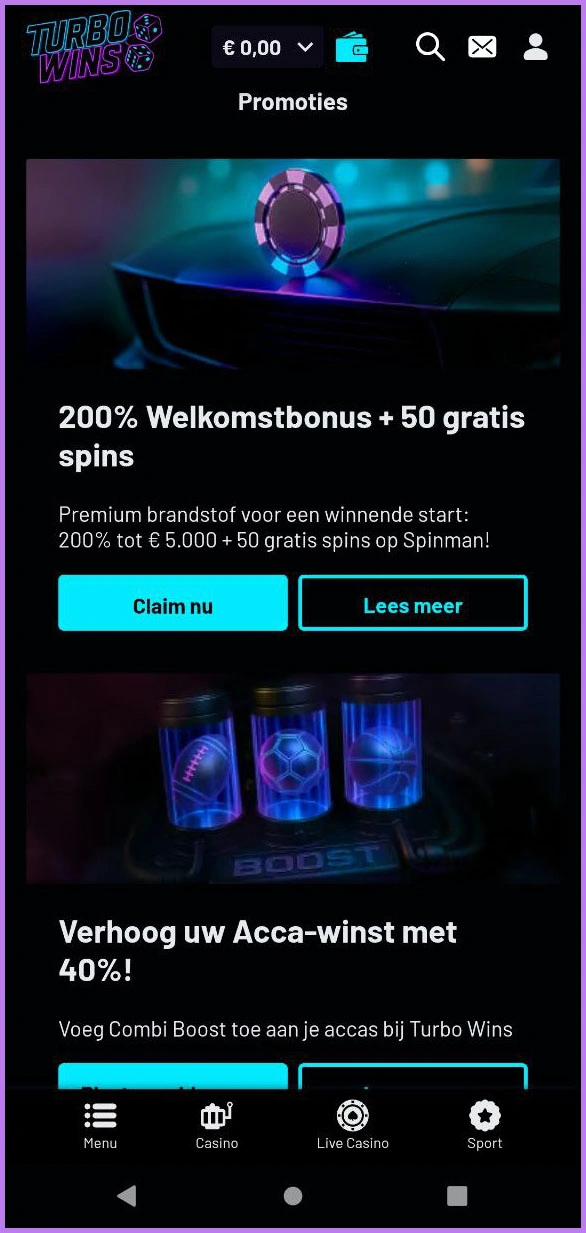 Bonusdeals en exclusieve promoties bij TurboWins Nederland