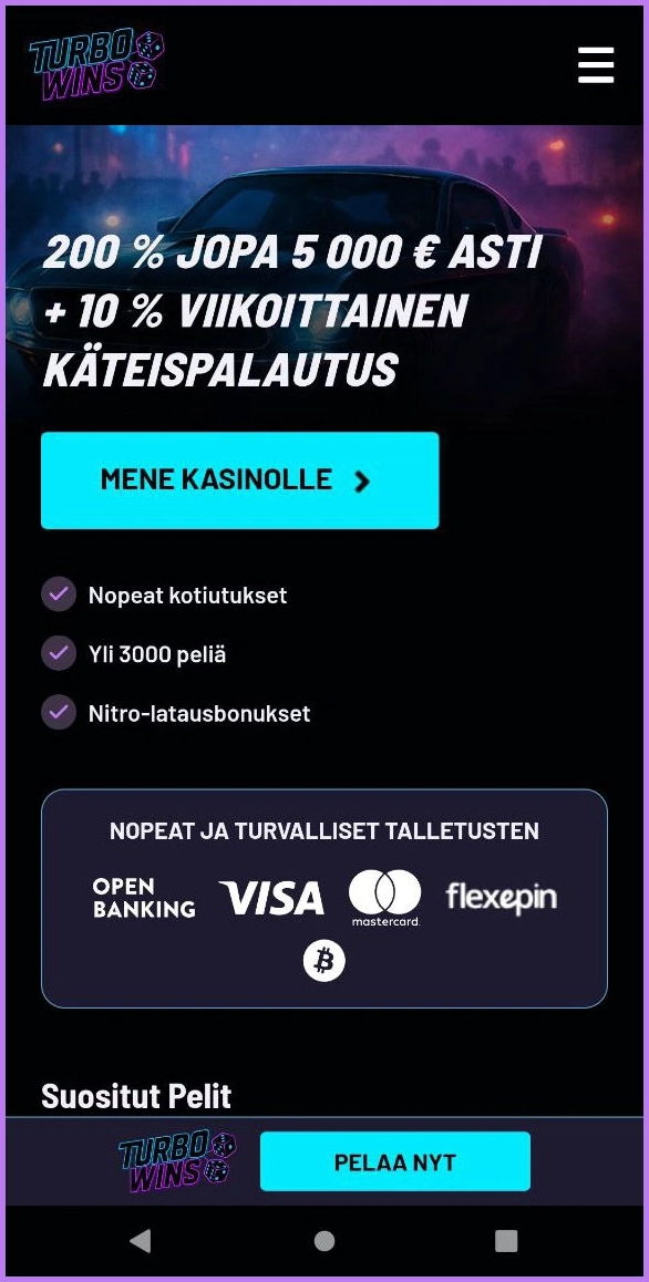 Yhteenveto TurboWins in pääosioista