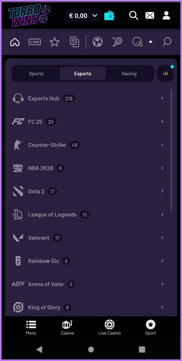Volg live eSports-evenementen bij TurboWins