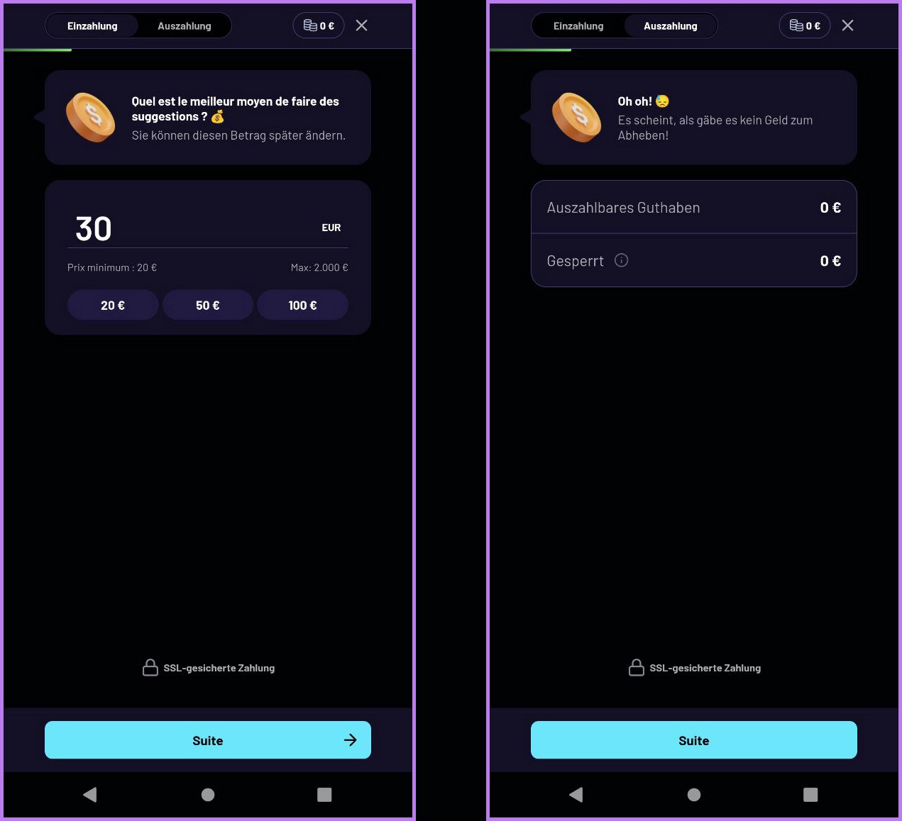 Aperçu des options de dépôt et de retrait au casino en ligne TurboWins